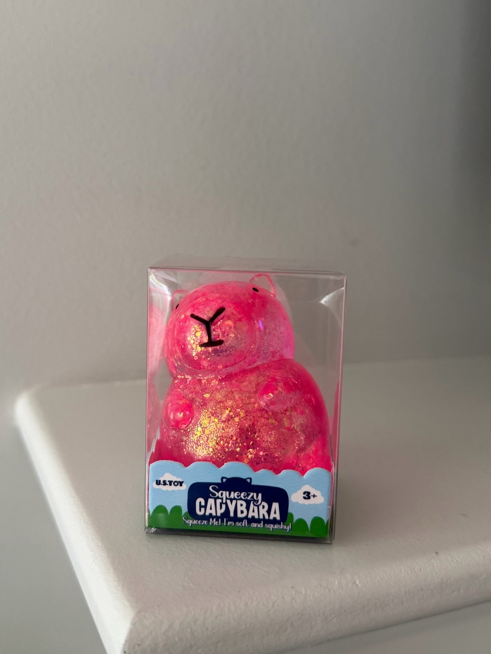 Pink Glitter Capybara Needoh-Like Texture Squishy